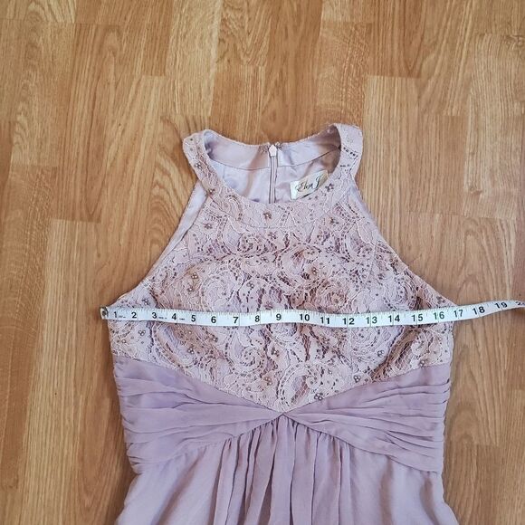 Eliza J Beaded Lace & Chiffon Gown Size 8 - Picture 9 of 12